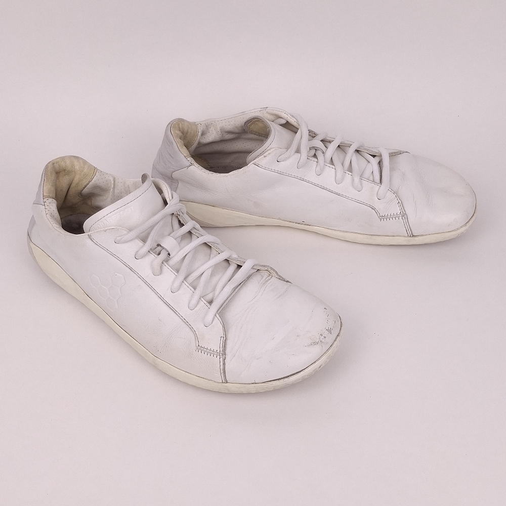 Vivobarefoot Geo Court II minimalist barefoot leather lace up shoes white EU 43
